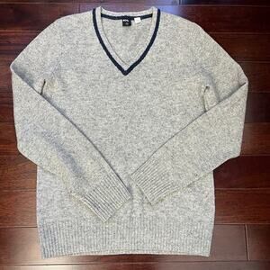 BDG Urban Outfitters Mens‎ V Neck Sweater Sz M Grey Lambswool Preppy, Grandpa
